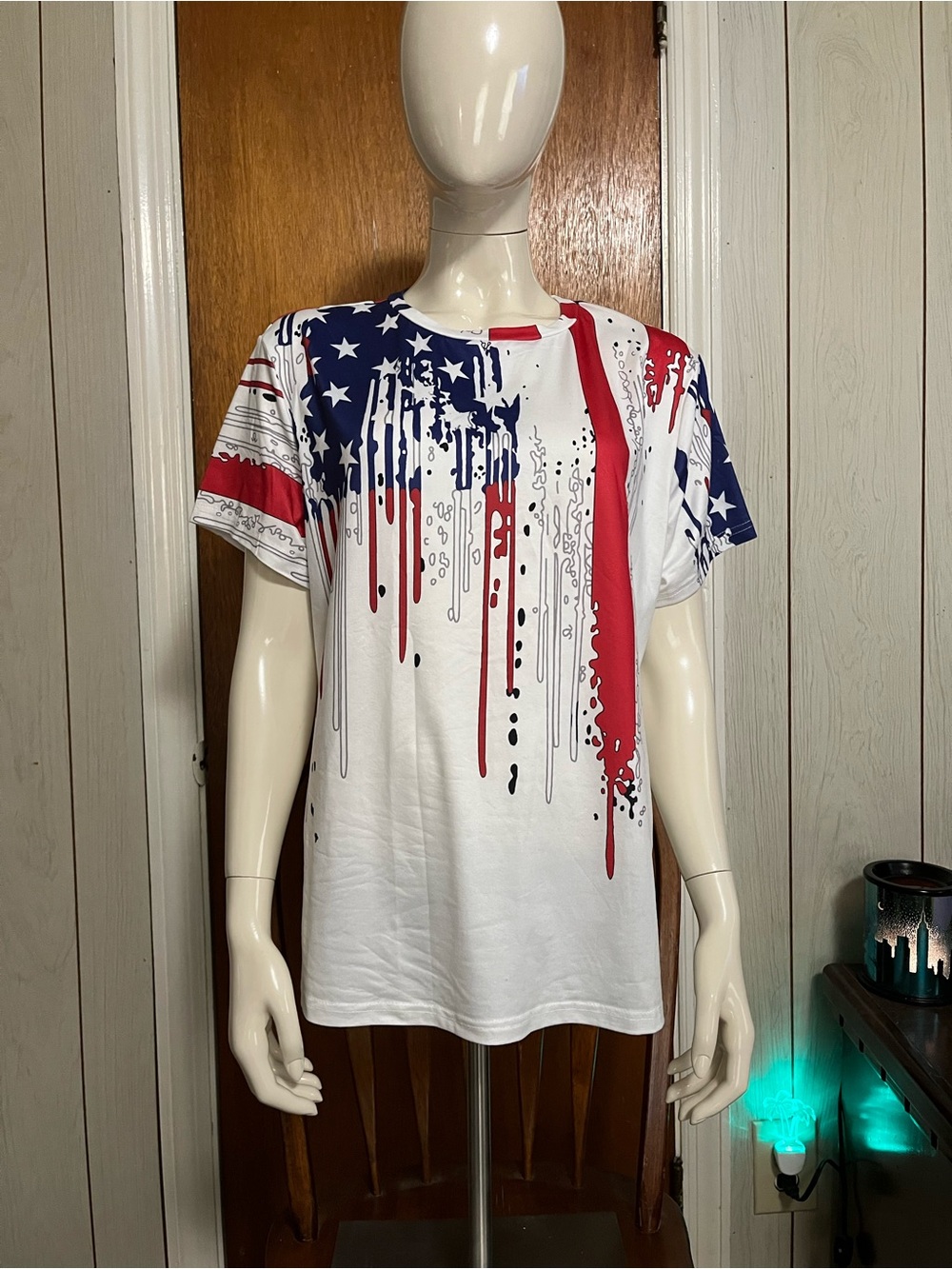 ' American Flag Graphic Tee - White/Red/Blue